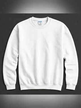 NWOT Gildan White Crewneck Sweatshirt Size Large